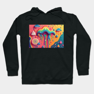 Psychedelic Paint Drip Rainbow Rain Clouds 1 Hoodie